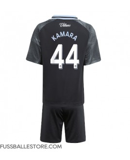 Günstige Aston Villa Boubacar Kamara #44 Auswärts Trikotsatzt Kinder 2025-26 Kurzarm (+ Kurze Hosen)